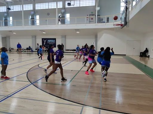 Basketball game action